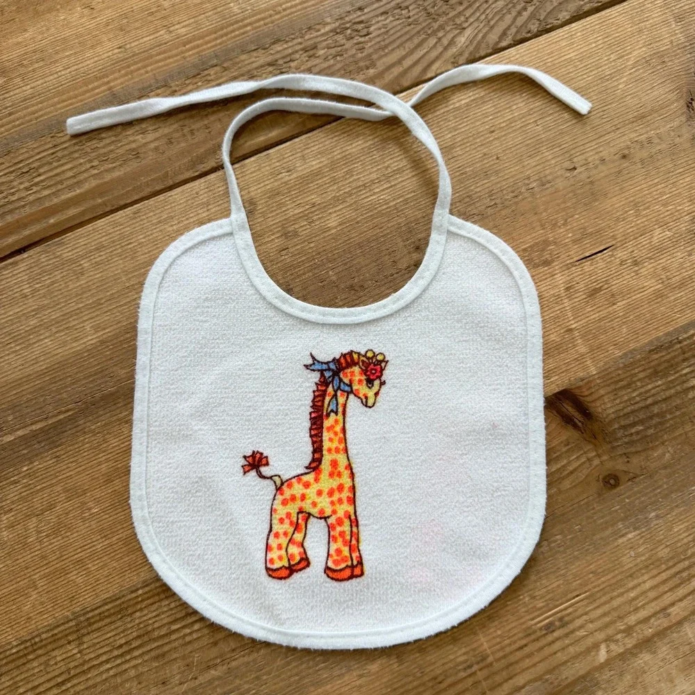 Vintage‎ baby bibs with playful animals set of 6